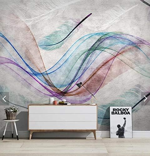 Bathroom self Adhesive Bedroom 3D Non-Woven Fabric Kids European Abstract Geometric Feather Photo Wall Paper Living Room Bedroom TV Background Wallpapers Roll