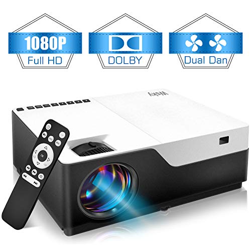 Wsky 1080P Projector, Native HD 4000Lux Home Theater- Support 1080P 1920×1080 Resolution with USB/HDMI/SD/AV Ports Ideal for Watching Movies Home Entertainment Gift Giving