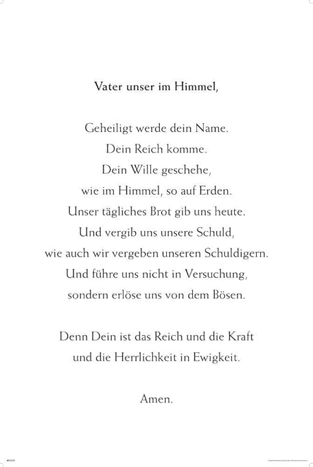 empireposter Motivational - Vaterunser Gebet Poster Plakat Druck
