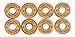 Yellow Jacket Premium Skateboard Bearings, Pro Longboard Bearings, 608, ABEC 9, Washers and Spacers, Tropical Orange (Pack of 8)
