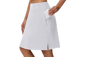 HCYXMFC Women's 20" Knee Length Skorts Skirts Athletic Tennis Golf Running Modest Casual Sport Skorts with Pocket.