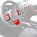 Hooke Road Red Steering Wheel Cover Trim for 2011-2018 Jeep JK Wrangler & Unlimited & Compass & Patriot - 3PCS/Set