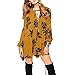 Lemon Retro Print Floral Swing Boho style loose summer dresses for women