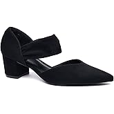 Block Heels for Women Comfortable Strap Closed Pointed Toe Heel Women's Low Chunky Pumps Wedding Party Work Prom Dress Shoes