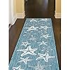 Liora Manne Indoor/Outdoor Rug, 7'10" Square, Starfish Aqua