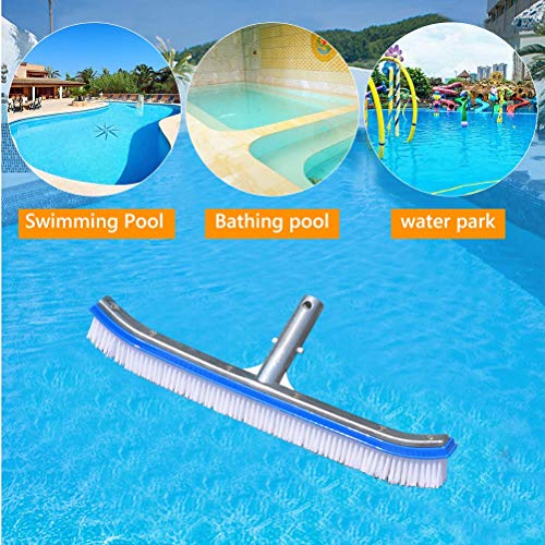 Homga Swimming Pool Brush, 18" Pool Brush, Nylon Algae Pool Brush Designed for Cleans Walls, Tiles & Floors Effortlessly