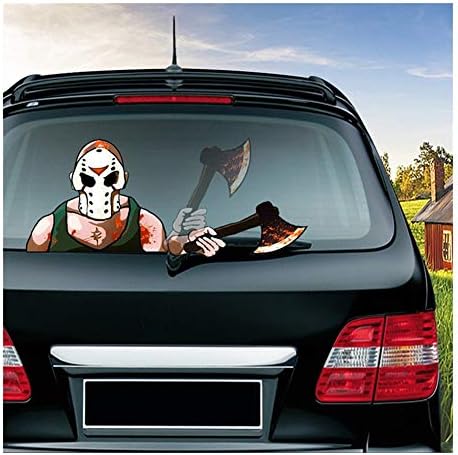 Halloween Car Rear Windshield Wiper Stickers 3D Stereoscopic Sticker 1PCS Glass Sticker+1PCS Wiper Sticker Car Accessories (Color Name : D)