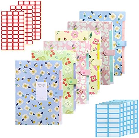 YOOFUN Portable Accordion Document Expanding File Folder, Letter Size and A4 File Organizer,5 Pockets (Set 6)