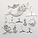 Youdiyla 48pcs Mermaid Charms Collection, Antique Silver Tone, Mermaid Tail Charms Metal Pendant Craft Supplies Findings for Necklace and Bracelet Jewelry Making(HM134)