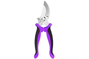 ABAJI Gardening Scissor Curved Sharp Stainless Steel Blade Garden Cutter Shears Cutting Flowers Trimming Plants Yard Florist Flower Rose Herb Hedge Bonsai Fruits Picking