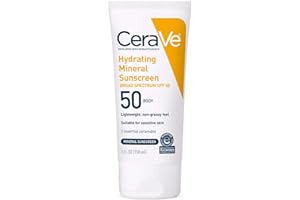 CeraVe 100% Mineral Sunscreen SPF 50 | Body Sunscreen with Zinc Oxide & Titanium Dioxide | Hyaluronic Acid & Ceramides | Oil 