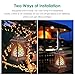 TomCare Solar Lights Metal Flickering Flame Solar Lantern Outdoor Hanging Lanterns Decorative Lighting Heavy Duty Solar Powered Waterproof Umbrella Lighting for Garden Yard Patio Deck, 2 Pack（Black）