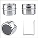 Magnetic Spice Tins with Rack,Stainless Steel Kitchen Spice Jars Set,Clear Top,Shaker Lid, 6pcs x 3 oz-by Xiujanet