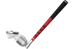 ZHGM 90 Degree VR Golf Club Attachment for Meta Quest 3S/Oculus Quest 3, Unobstructed Tracking Aluminum VR Golf Club Handle with Fixed Ring & Strap, Realistic Golf Grip for Right Hand, Red