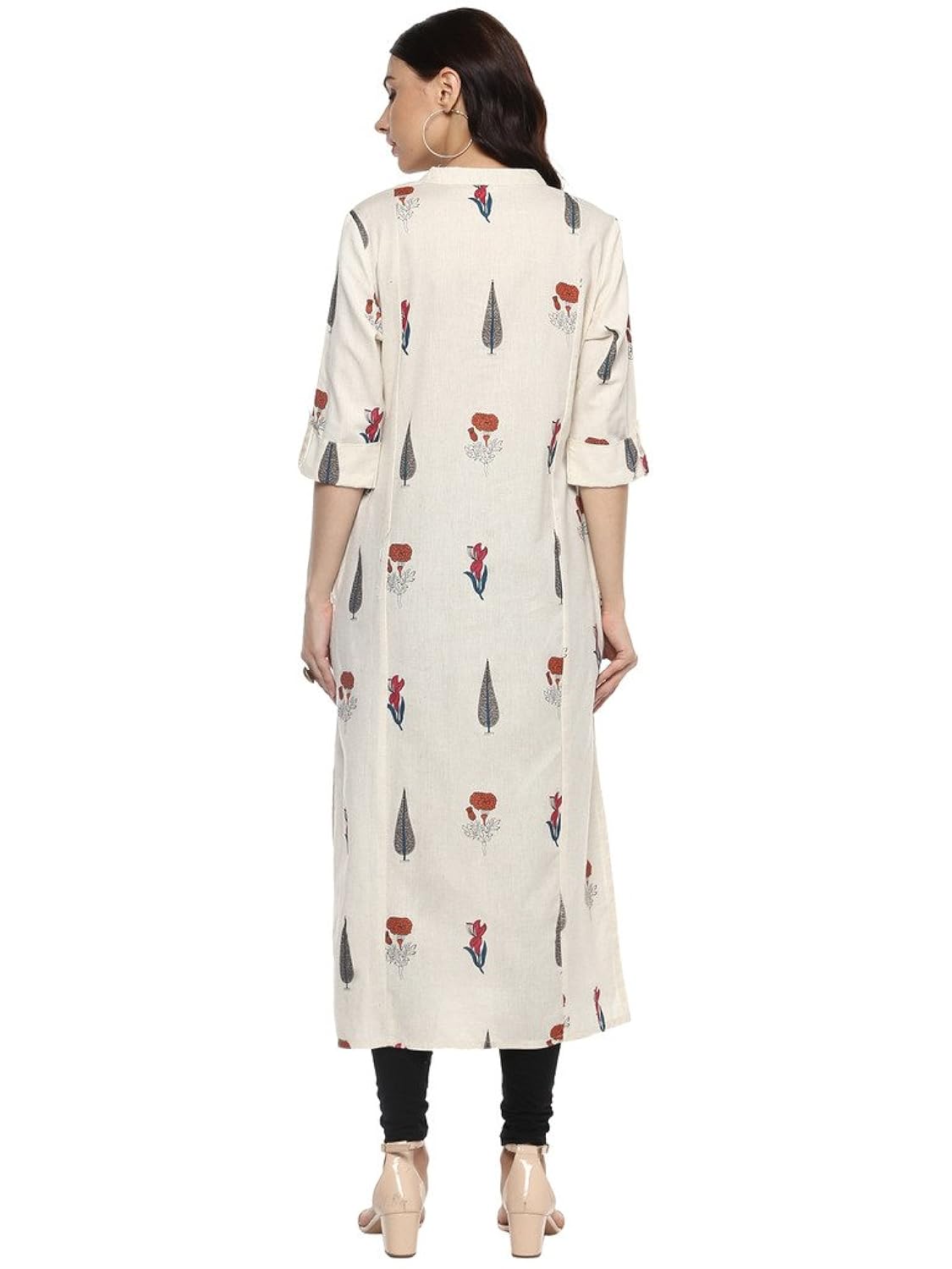divena women's khadi straight kurti with pockets