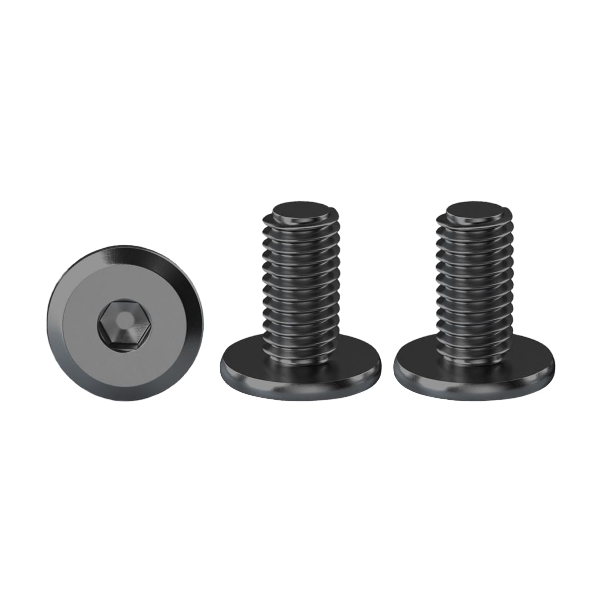 Drenky M5 Furniture Bolts, Flat Head Furniture Screw M5 X 10mm Black Flat Hex Bolt 304 Stainless Steel Bolts Fully Thread Machine Screws 20 Pack Joint Connector Bolts — image 1