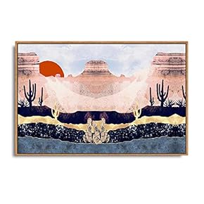 Framed Canvas Home Artwork Decoration Abstract Mountain Nature Scenery Canvas Wall Art for Living Room, Bedroom - 16x24 inches