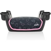 Evenflo GoTime No Back Booster Car Seat (Amore Pink) | For Kids 5 Years+, 40-120 lbs, 2 Cup Holders, Easy to Clean (Amore Pink)
