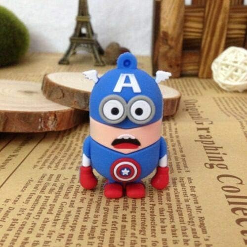 Cartoon USB 2.0 Flash Drive 8 GB Character Minions Captain America