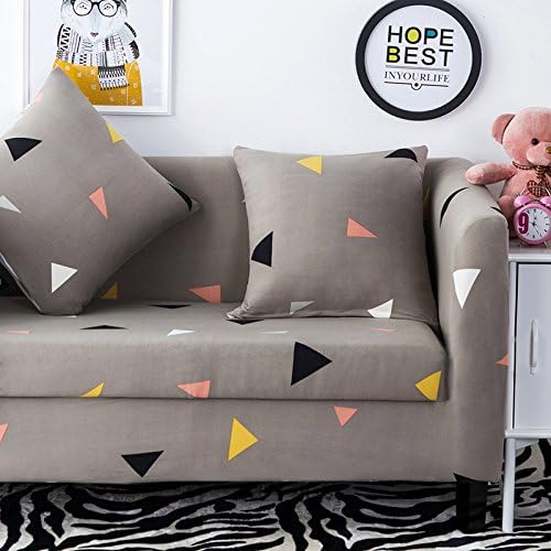 1 2 3 4 Seater Sofa Slipcover - Stretch Slip Resistant Anti Wrinkle Sofa Covers For 1 Cushion Couch Chair Furniture Protector Cover Fit Many Popular Sofas Brown Triangle Pattern by Miller00