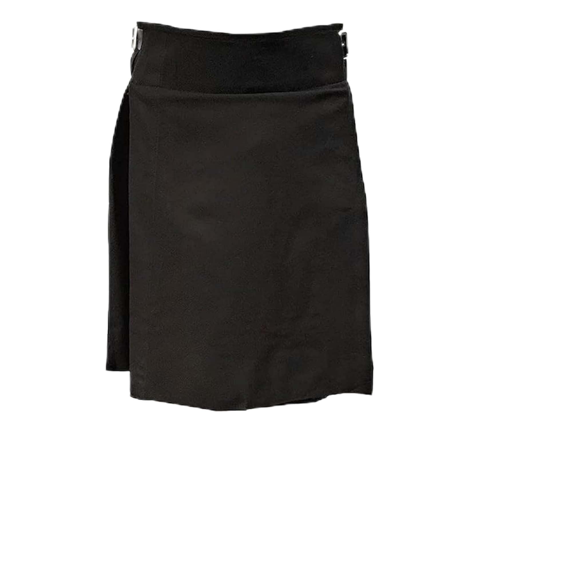 Men’s 5 Yard Tartan Kilt - Authentic Scottish Tartans - Adjustable Leather Straps, Soft Non-Itchy Fabric, Comfortable Fit - Wedding, Stag Party & Formal Wear Kilt Black