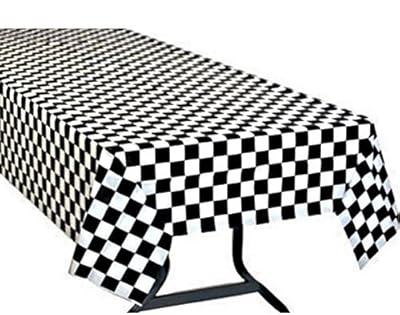 Sunflower Day Black & White Checkered Flag Table Cover Party Favor 1 Pack