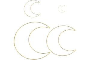 EXCEART 12pcs Golden Moon Dream Catcher Rings Metal Hoops for DIY Crafts for Handmade Dreamcatcher Accessories and Garlands I