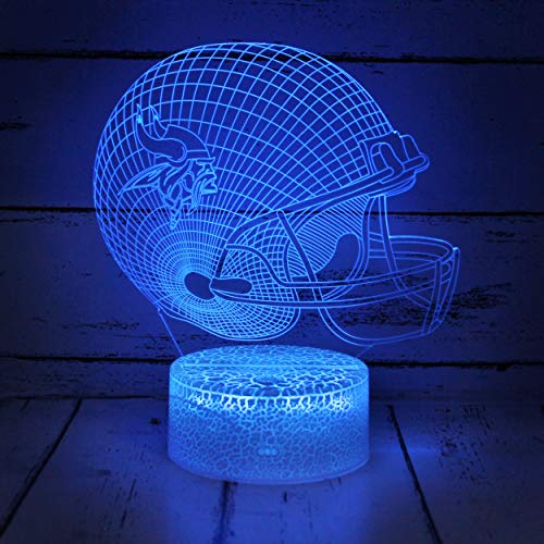 Bigfoot 3D LED Night Light Football Helmet Minnesota Vikings Flat