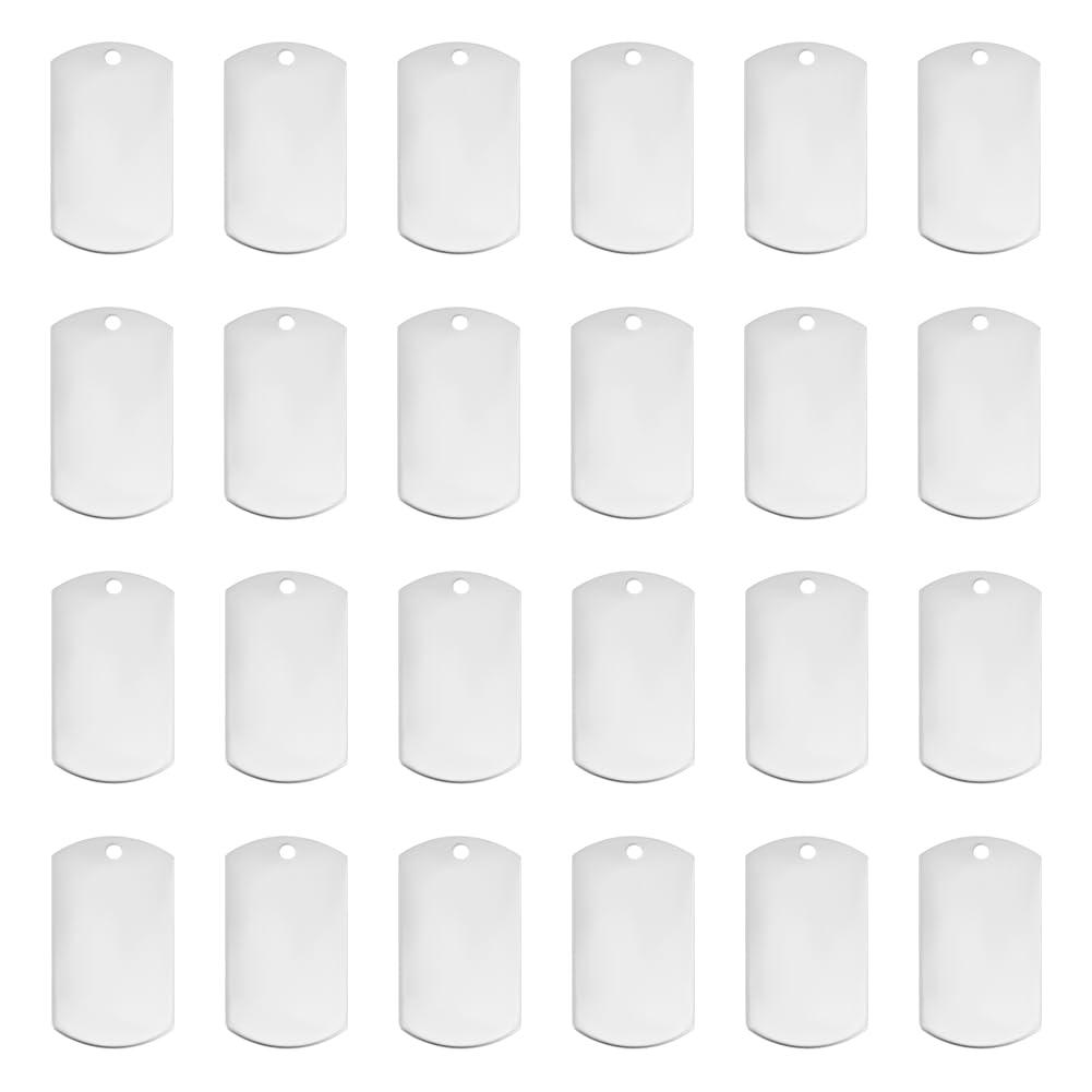 UNICRAFTALE about 43mm 20pcs Large Rectangle Charms Stainless Steel Pendants Stamping Blank Tag Smooth Charms Metal Blank Rectangle Pendants for DIY Jewelry Making