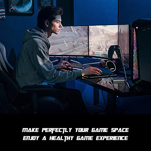 PC Monitor Mount Stand - Single Arm Gaming Monitor Free-Standing Mount for 13”~32” Computer Screen with Adjustable Tilt, Swivel, Rotation VESA 75 to 100mm Weight 4.4lbs to 17.6lbs with USB Port & Mult