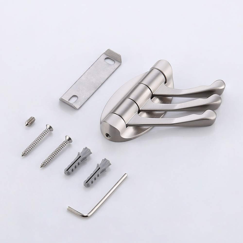 KES SOLID METAL Swivel Hook Heavy Duty Folding Swing Arm Triple Coat Hook with 799599268204 eBay