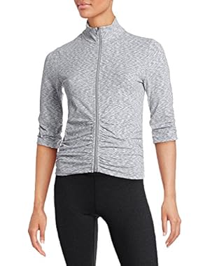 Calvin Klein Performance Women's Ruched Space-Dyed Zip-Front Jacket