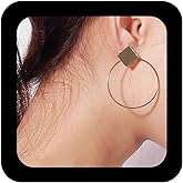 Iaceble Boho Exaggerated Circle Dangle Earrings Large Circle Drop Earring Gold Hollow Geometric Earrings Geometric Stud Earring Jewelry for Women