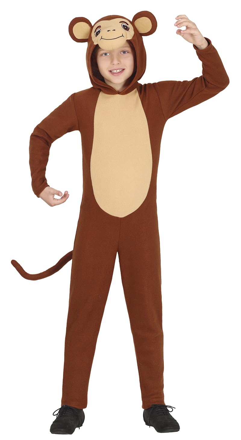 FIESTAS GUIRCA Cheeky Monkey Fancy Dress for Boys or Girls - Monkey Jumpsuit Animals Pyjamas Onesie - Kids Fancy Dress Costumes Boys & Girls 3-4 years