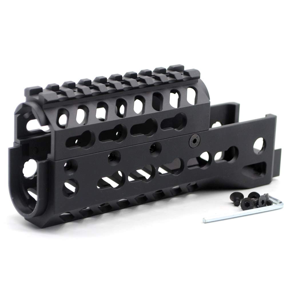 TRIROCK 6.5 inch Black Two-pieces design drop-in style Universal AK Keymod Handguard fits both RU & US AK47
