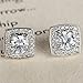 Stud Earrings,Jewelry 18k White Gold Plated Cubic Zirconium Cushion Shape Halo Stud Earrings for Women&Girls Stud Earrings Hypoallergenic White Gold Stud Earrings Cubic Zirconia Earrings