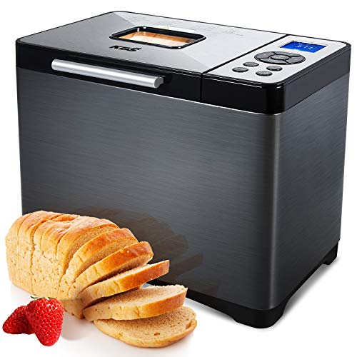 KBS Automatic Bread Machine, 2LB Stainless Steel Bread Maker with 19
