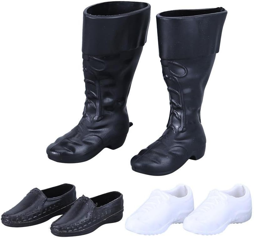 Silveroneuk 3 Pairs Doll Shoes Sneakers for Prince Ken Male Dolls Accessory