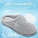 Men's and Women's Classic Memory Foam Plush House Slippers, Autumn Winter Breathable Indoor/Outdoor Shoes 38-39 (US Women's 7-8), Light Gray