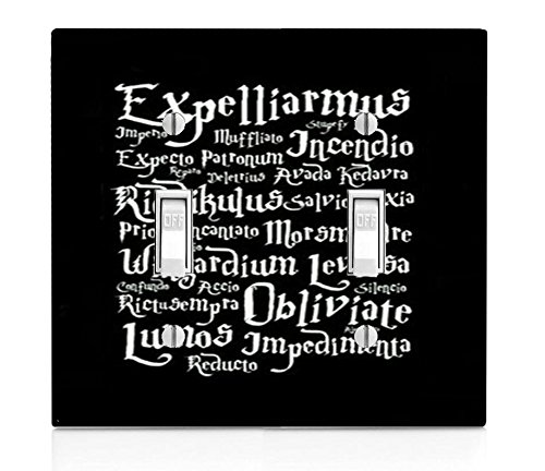 Magic Sorcery Spells Quotes Design Print Image Double Light Switch Plate