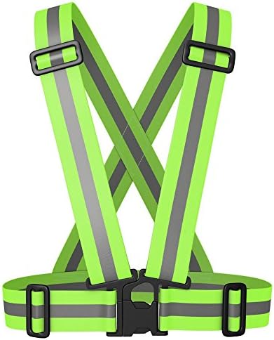 Meyerglobal Reflective Vest, High Visibility, Safety Adjustable Belt Regular Size (Green, Regular size)