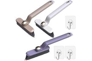 FIOPET Upgrade Multi-Function Rotating Crevice Cleaning Brush,Hand-held 360° Rotating No Dead Corners Hard Bristle Crevice Gap Brush,Corners Cleaning Tool for Bathroom Kitchens Tile Floors (Mix, 3PCS)