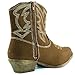 Women's Stitched Western Cowboy Stacked Heel Distress Embroidered Ankle Booties Fashion Shoes