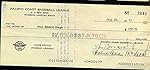 PAUL RUNGE SIGNED UMPIRE 1973 PCL CHECK RARE JSA CERTED AUTOGRAPH
