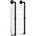 HouseAid Industrial Pipe Toilettenpapierhalter Mit Ablage – Rustikal, Mattschwarz, Wandmontage