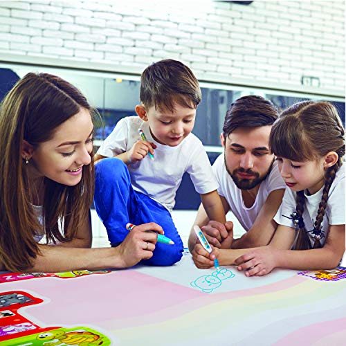 Aqua Magic mat | Large Aquadoodle mat | Water drawing mat for toddler art | Mess free painting for toddlers, educational travel toy for toddler, boys and girls | Water doodle mat with bonus magic pens