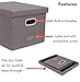 Internet's Best Collapsible File Storage Organizer with Lid - Decorative Linen Filing & Storage Office Box – Hanging Letter/Legal Folder – Home Office Bins Cabinet – Grey Container - 2 Pack