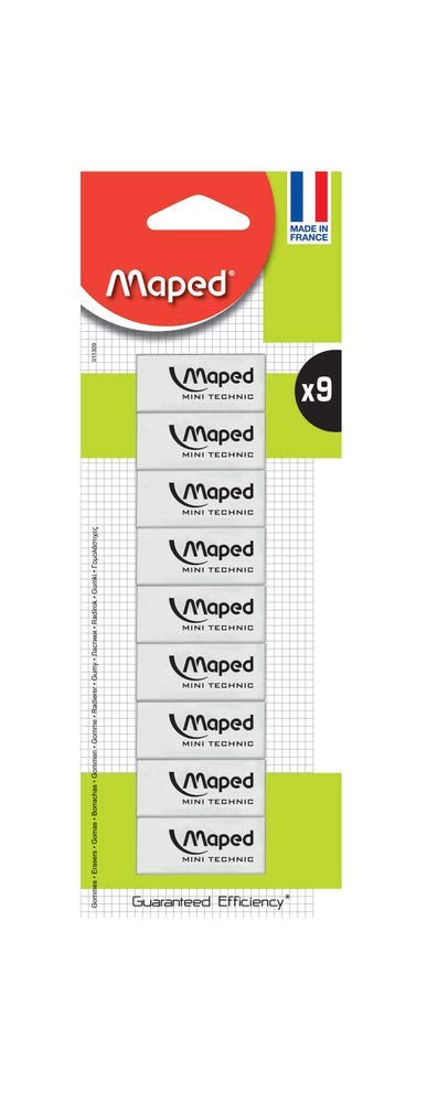Maped Technic 300 011309 Pack of 9 Rubbers