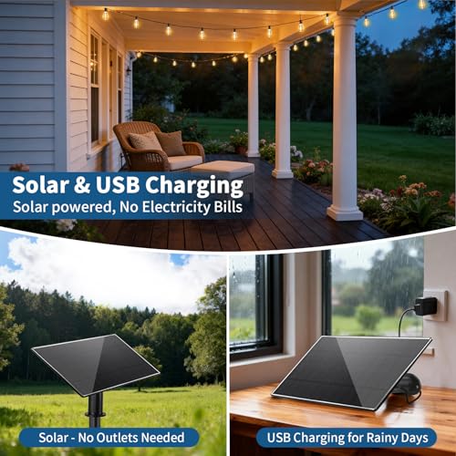 LangPlus+ 30M Solar Festoon Lights Outdoor Waterproof, 37+2 Shatterproof ST38 Edison Bulbs with 3 Lighting Modes, Outside Solar Powered String Lights for Backyard, Patio, Porch, Garden
