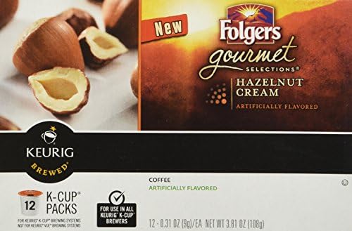 Folgers, Gourmet Selections, K-Cup Single Serve Coffee, 12 Count, 3.38oz Box (Pack of 3) (Hazelnut)